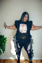 Load image into Gallery viewer, Black Vogue Purse Ruffled Sleeve Top

