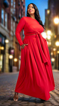 Load image into Gallery viewer, Long Sleeve Wrap Top and Maxi Skirt Set
