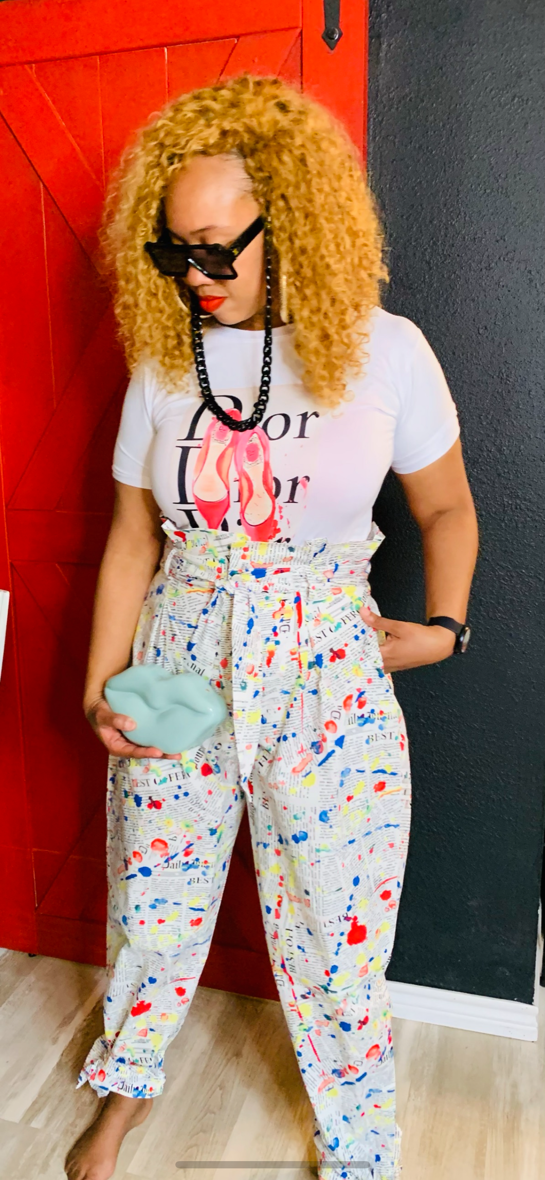 Paint Splash Paper Bag Pants
