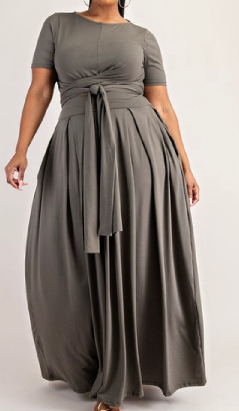 Wrap Top and Maxi Skirt Set