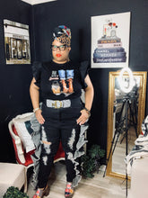 Load image into Gallery viewer, Distressed Ruffle Denim Jeans

